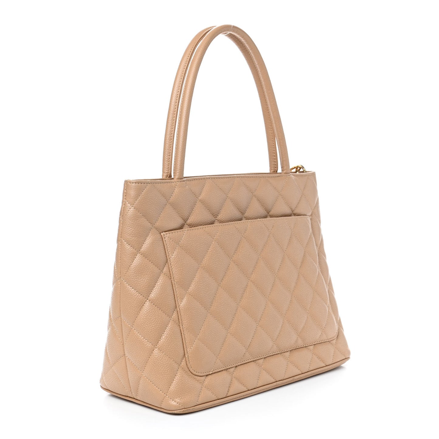 Caviar Quilted Medallion Tote Beige