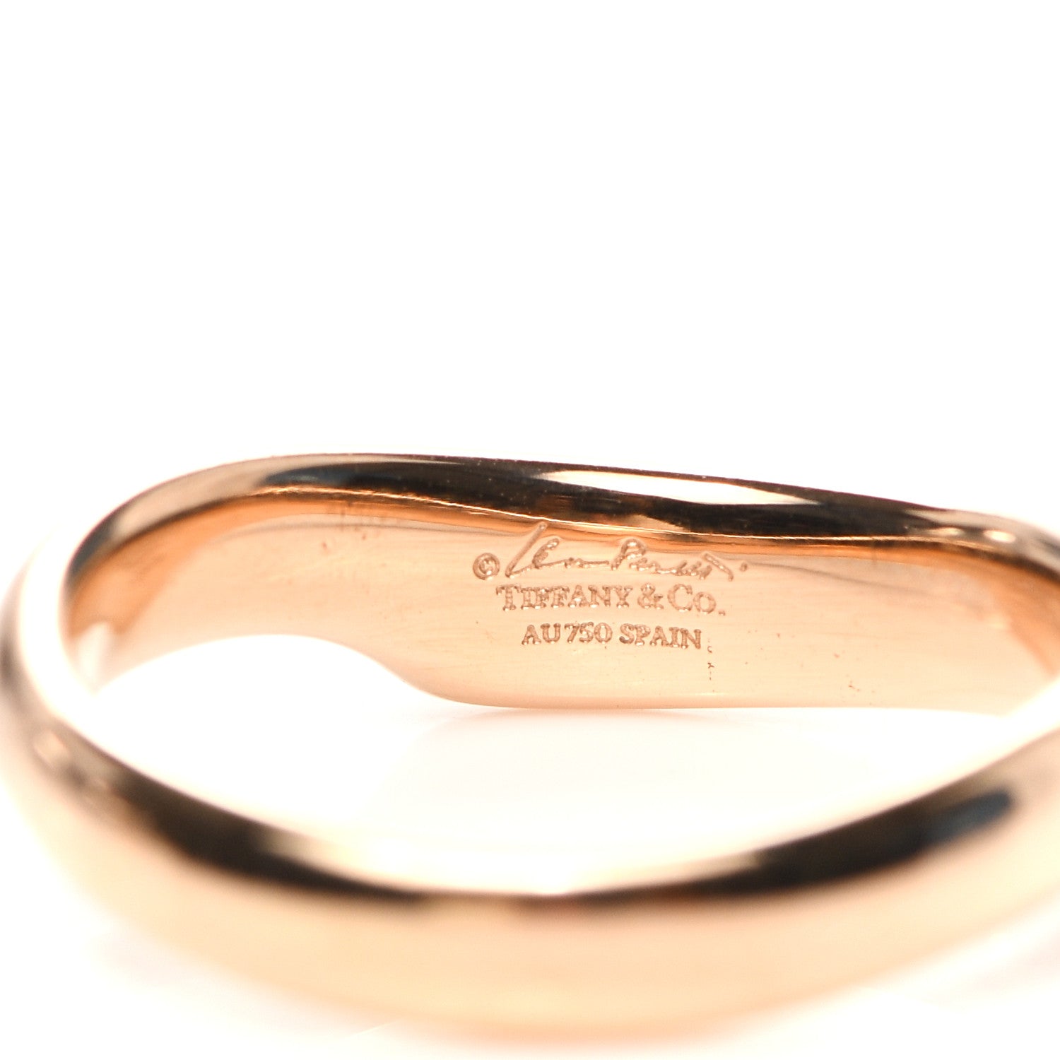 Tiffany 18K Rose Gold Diamond Elsa Peretti Open Heart Band Ring 45 3.5 8 of 8