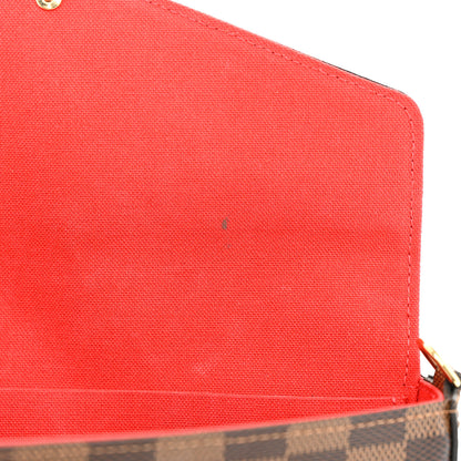 Louis Vuitton Damier Ebene Pochette Felicie Chain Wallet 14 of 15