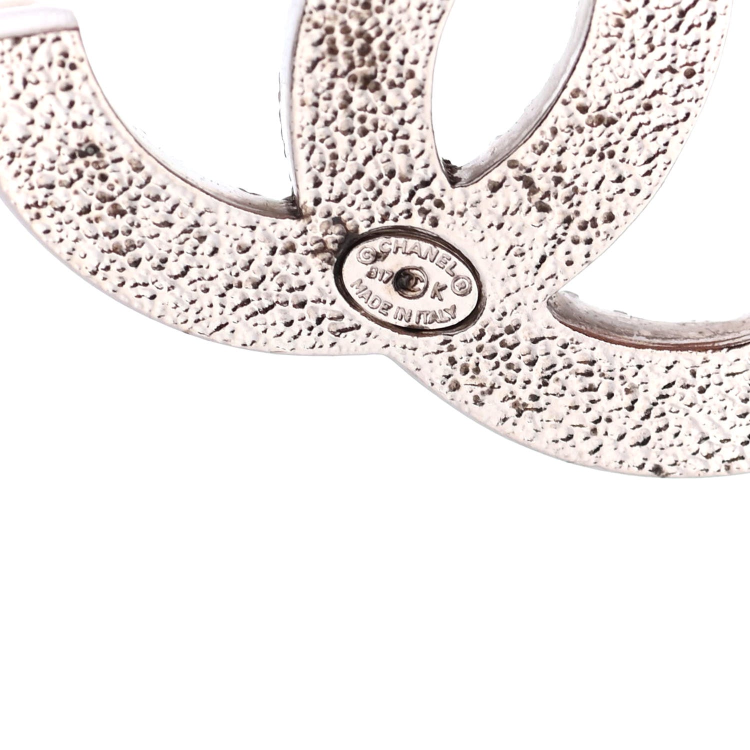 Chanel Pearl Crystal CC Mini Brooch Silver 3 of 3