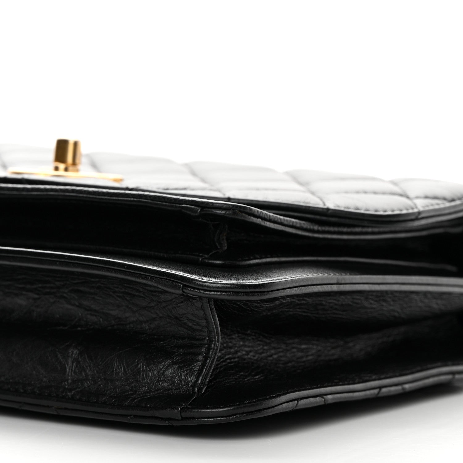 Chanel Calfskin Caviar Quilted Chain Handle Flap Black 9 of 13