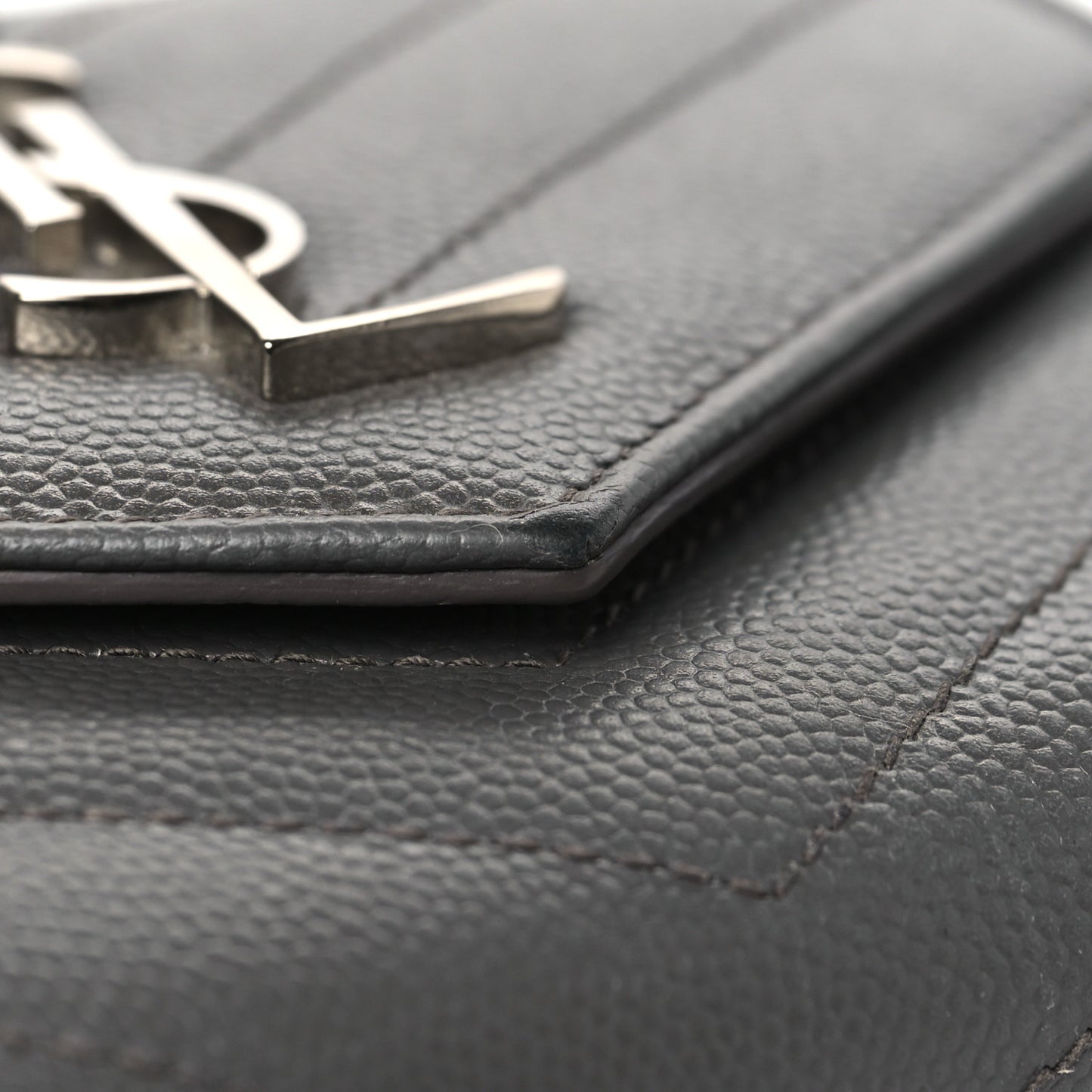 Grain De Poudre Matelasse Chevron Monogram Compact Tri Fold Wallet Earth