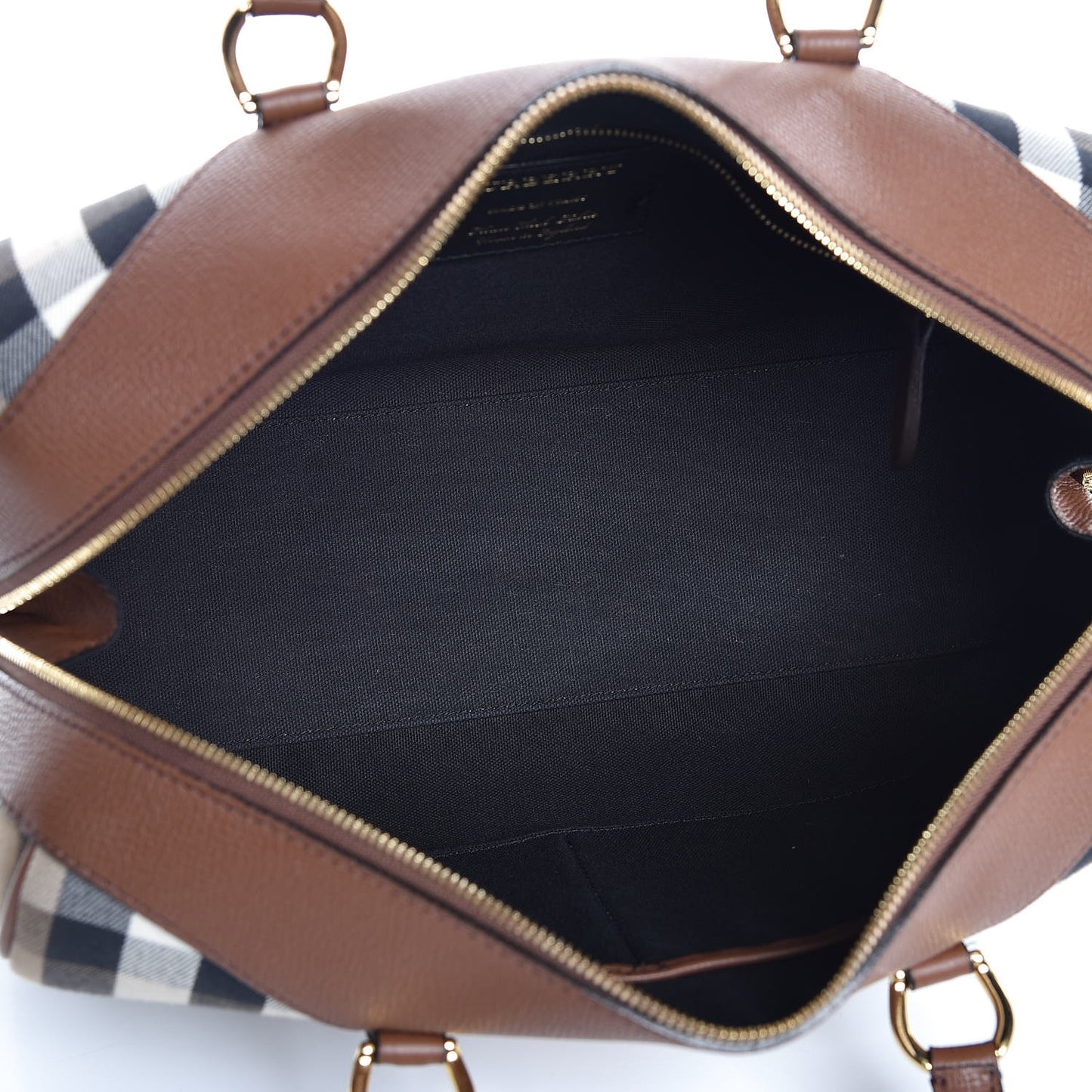 House Check Derby Calfskin Medium Alchester Bowling Bag Tan