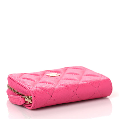 Chanel Caviar Quilted Zip Coin Purse Rose 4 of 10
