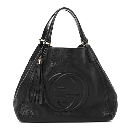 Gucci Pebbled Calfskin Medium Soho Shoulder Bag Black 1 of 11