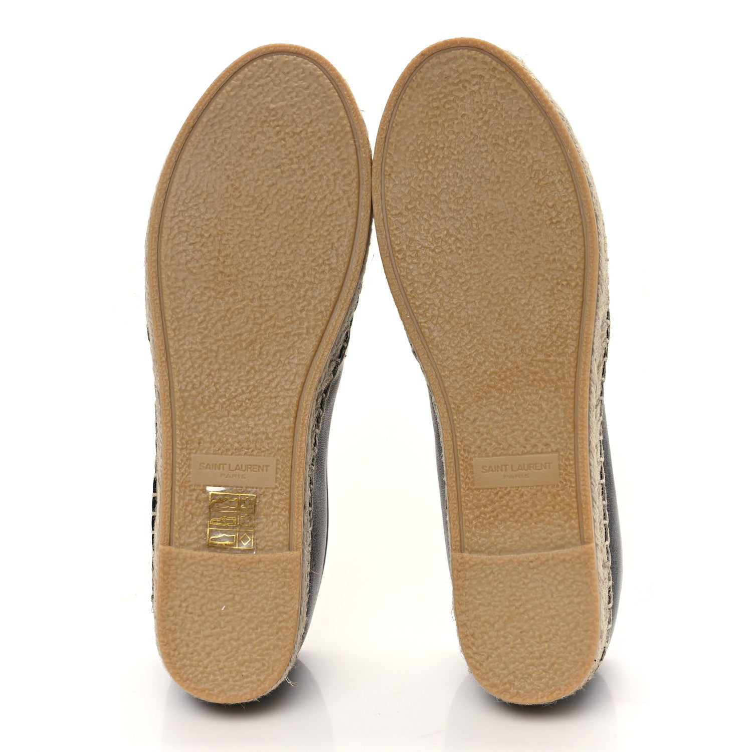 Saint Laurent Lambskin Monogram Espadrilles 38 Black 5 of 9