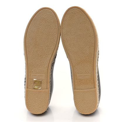 Saint Laurent Lambskin Monogram Espadrilles 38 Black 5 of 9