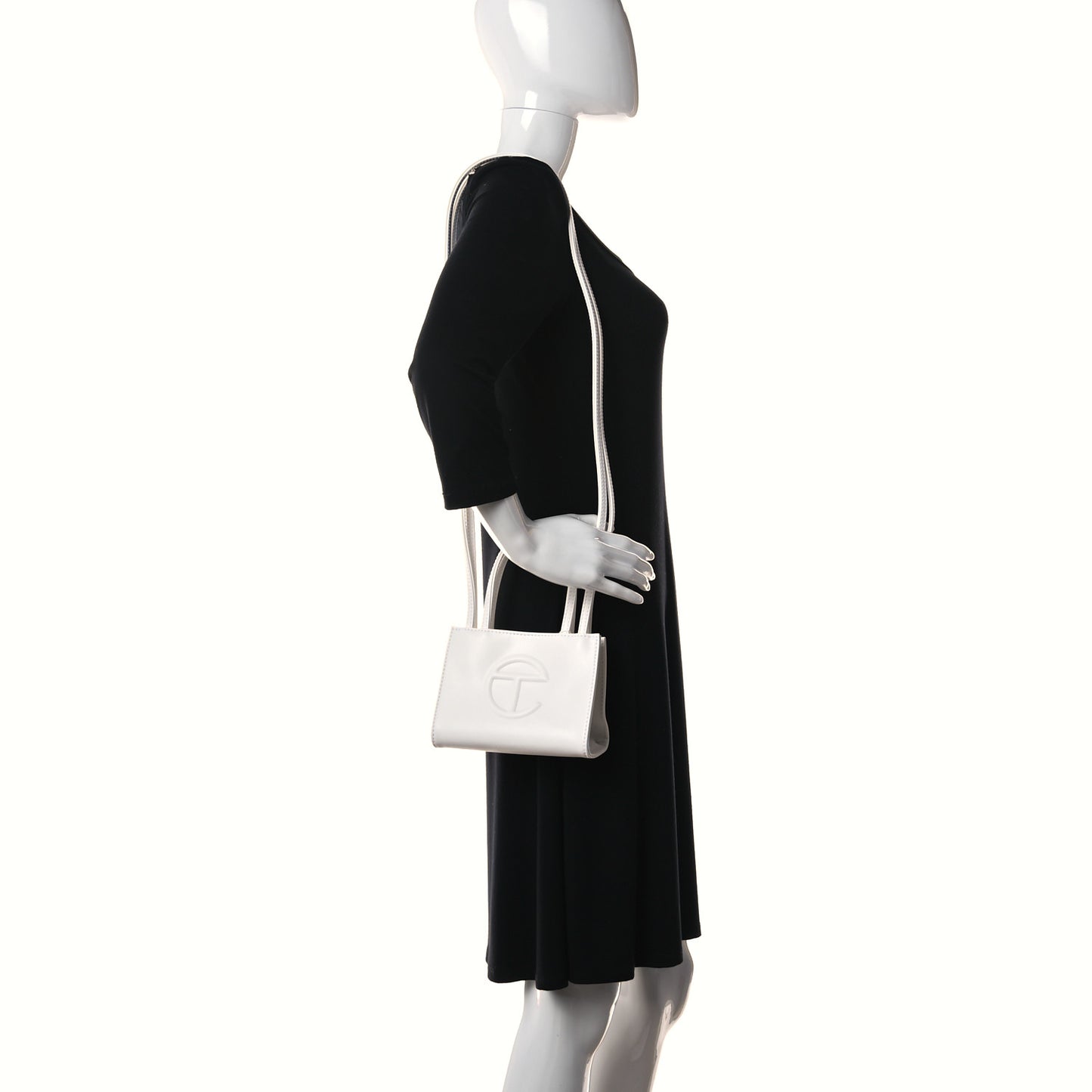 Vegan Leather Small Shopping Bag White
