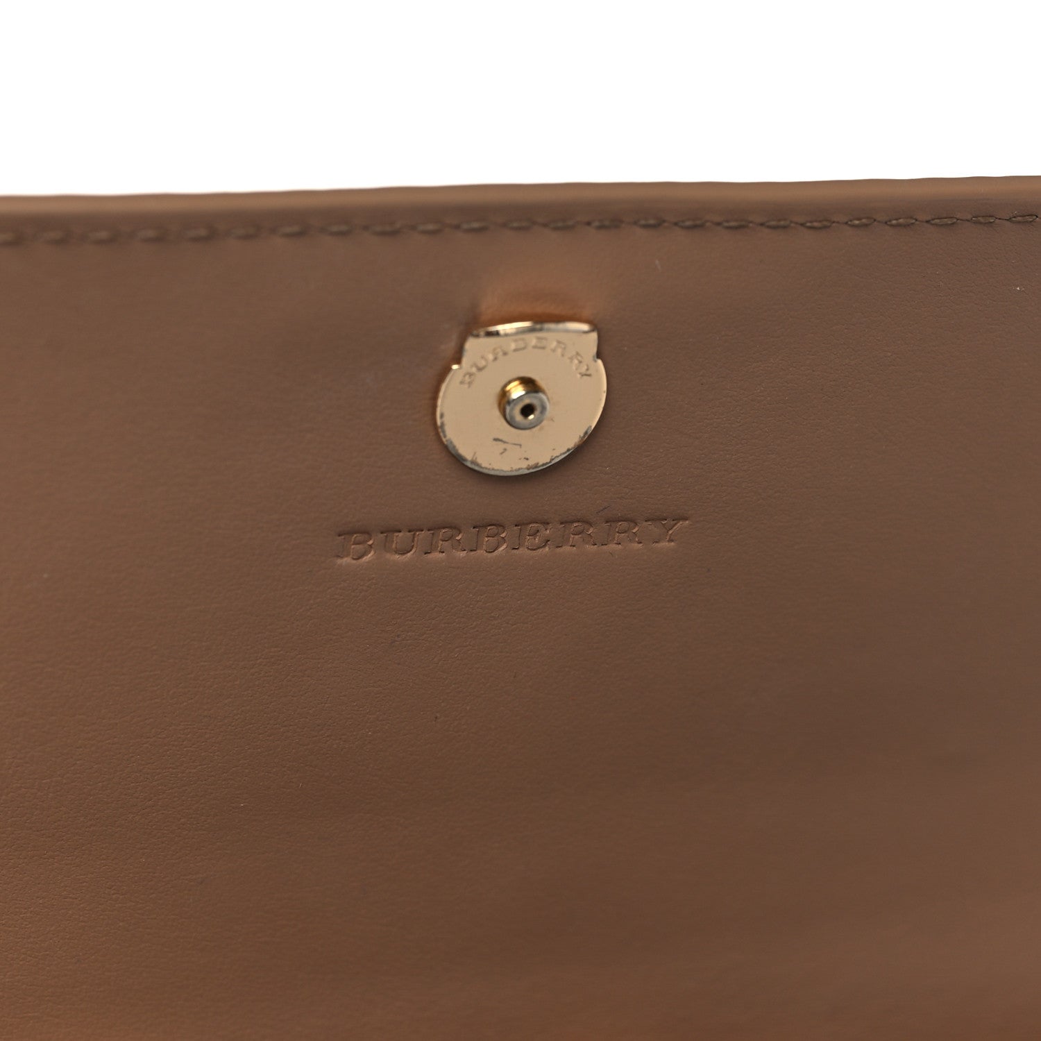 Burberry Haymarket Check Henley Wallet On Chain Mid Camel 6 of 10