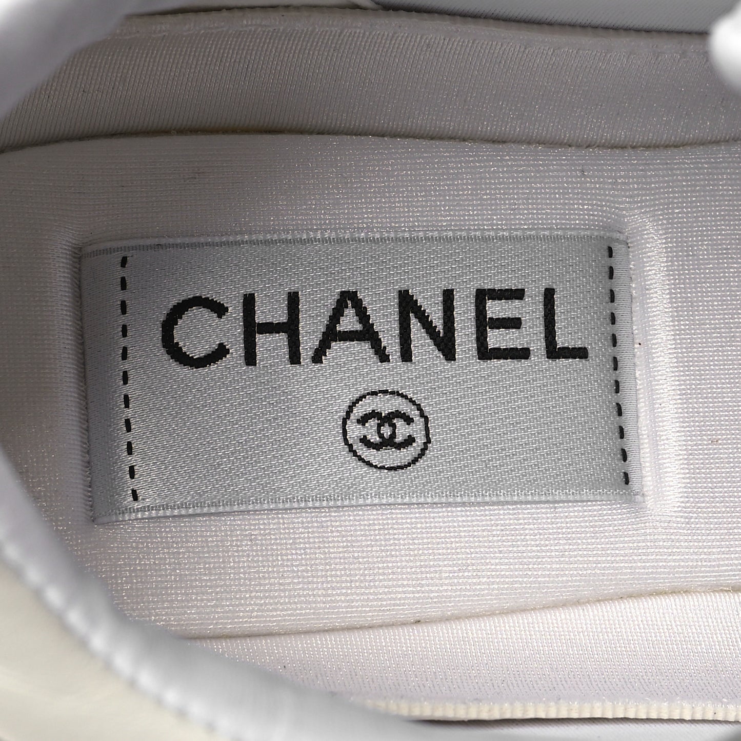 Suede Calfskin Fabric CC Sneakers 36.5 White