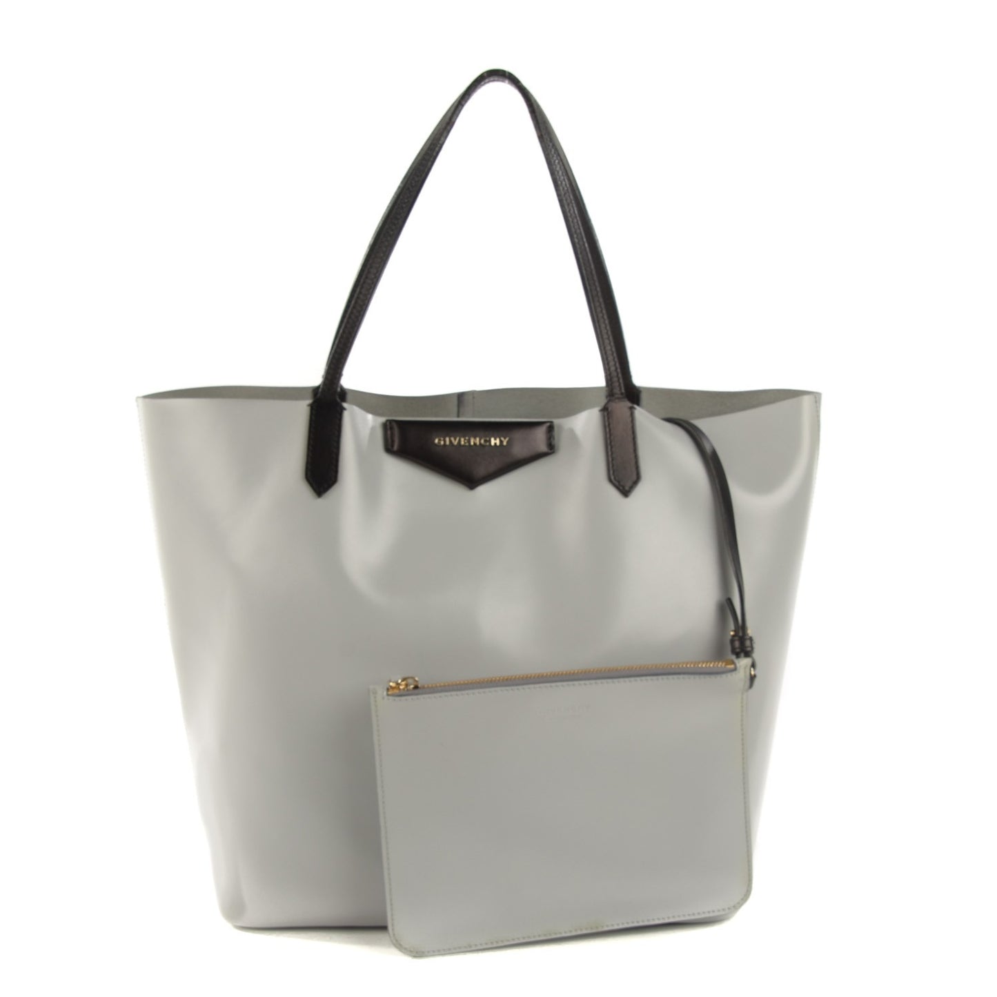 Calfskin Medium Bi-Color Antigona Tote Grey Black