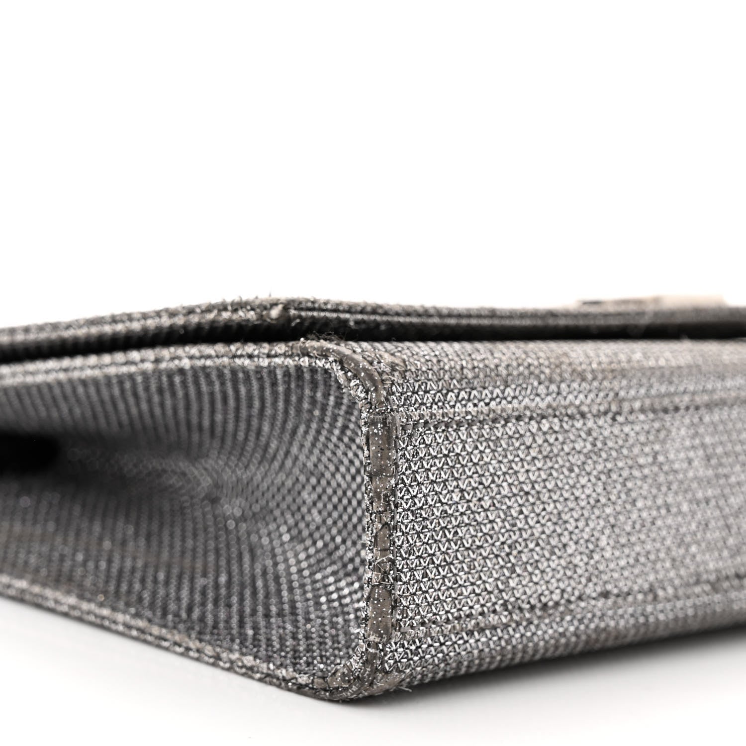 Saint Laurent Metallic Canvas Woven Medium Classic Monogram Kate Satchel Silver 8 of 13