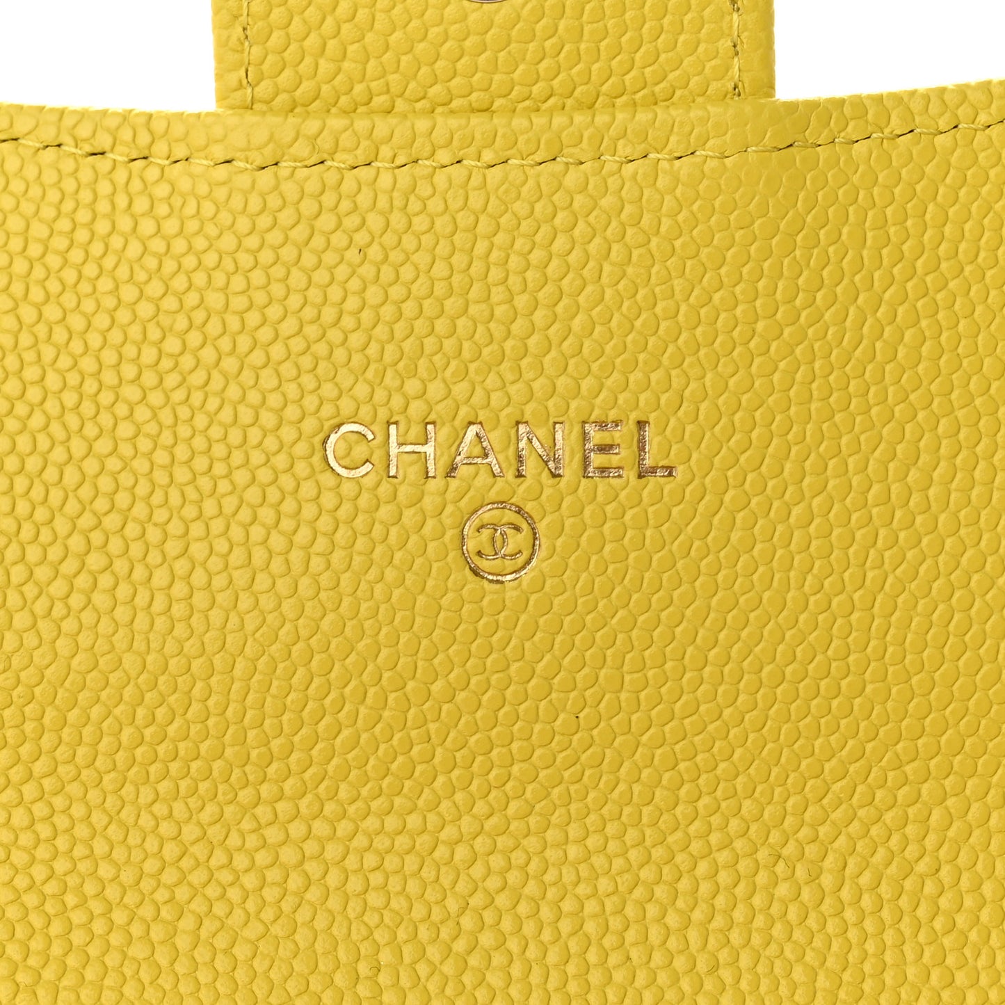 Caviar Quilted Medium Gusset Flap Wallet Yellow