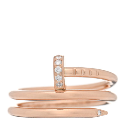 Cartier 18K Pink Gold Diamond Double Juste Un Clou Ring 48 4.5 1 of 4