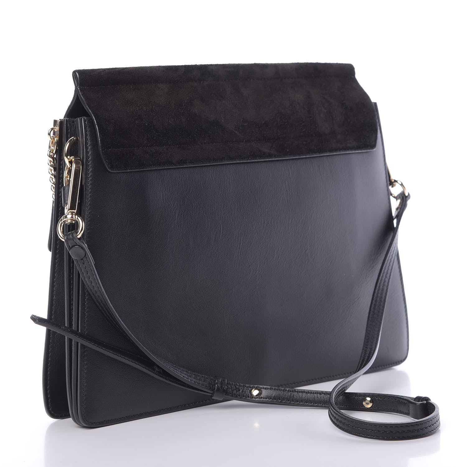 Chloe Suede Calfskin Medium Faye Shoulder Bag Black 3 of 10