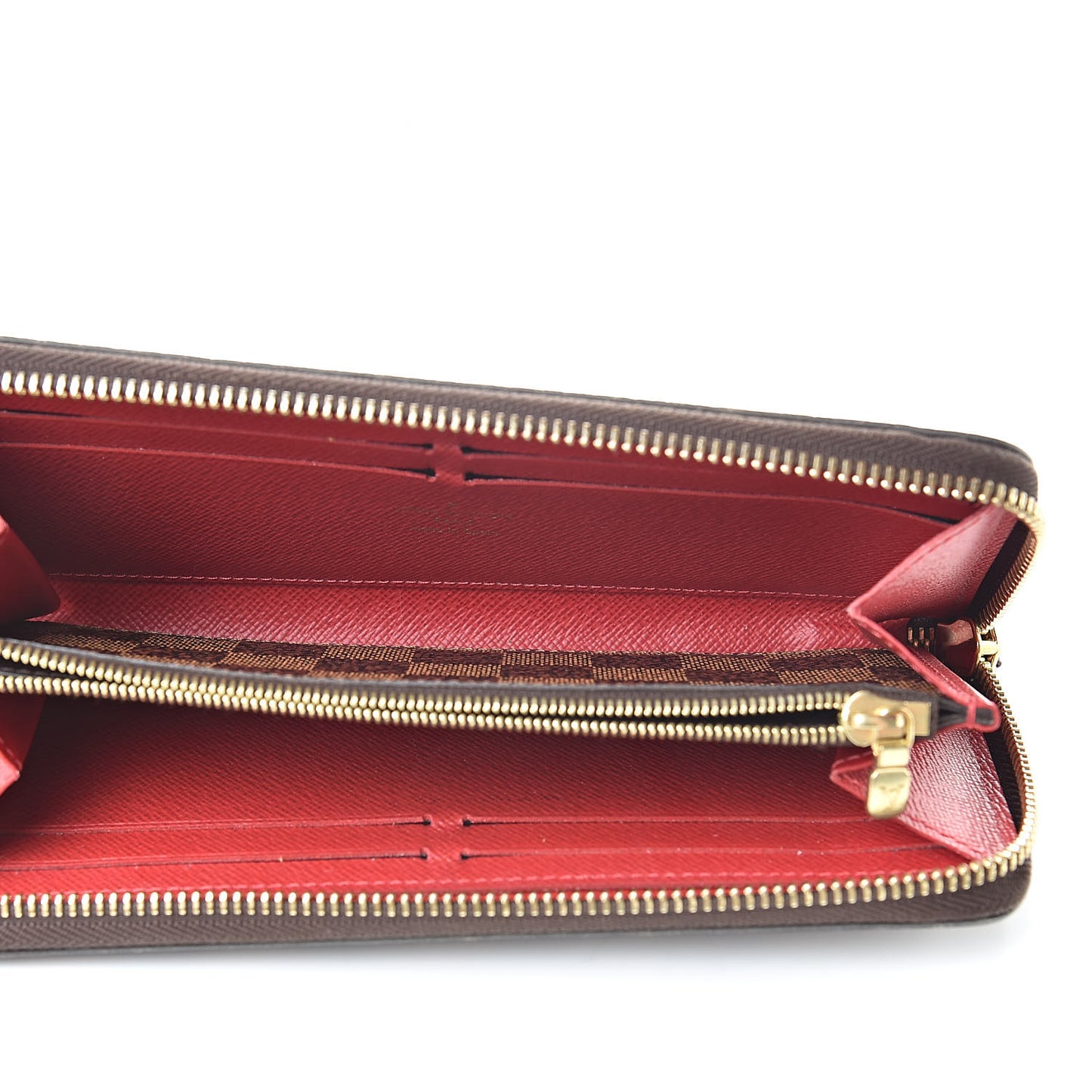 Damier Ebene Clemence Wallet Cherry