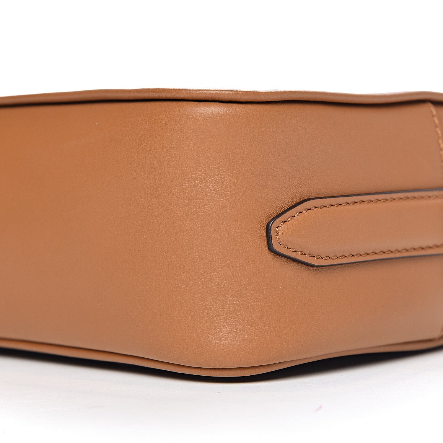 Fendi Glazed Fabric Vitello Century FF 1974 Stamp Patch Camera Case Mogano Panna Caramello 9 of 10