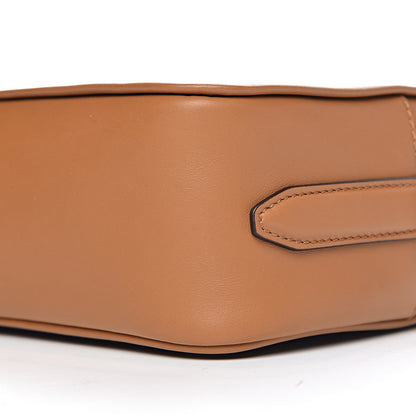 Fendi Glazed Fabric Vitello Century FF 1974 Stamp Patch Camera Case Mogano Panna Caramello 9 of 10