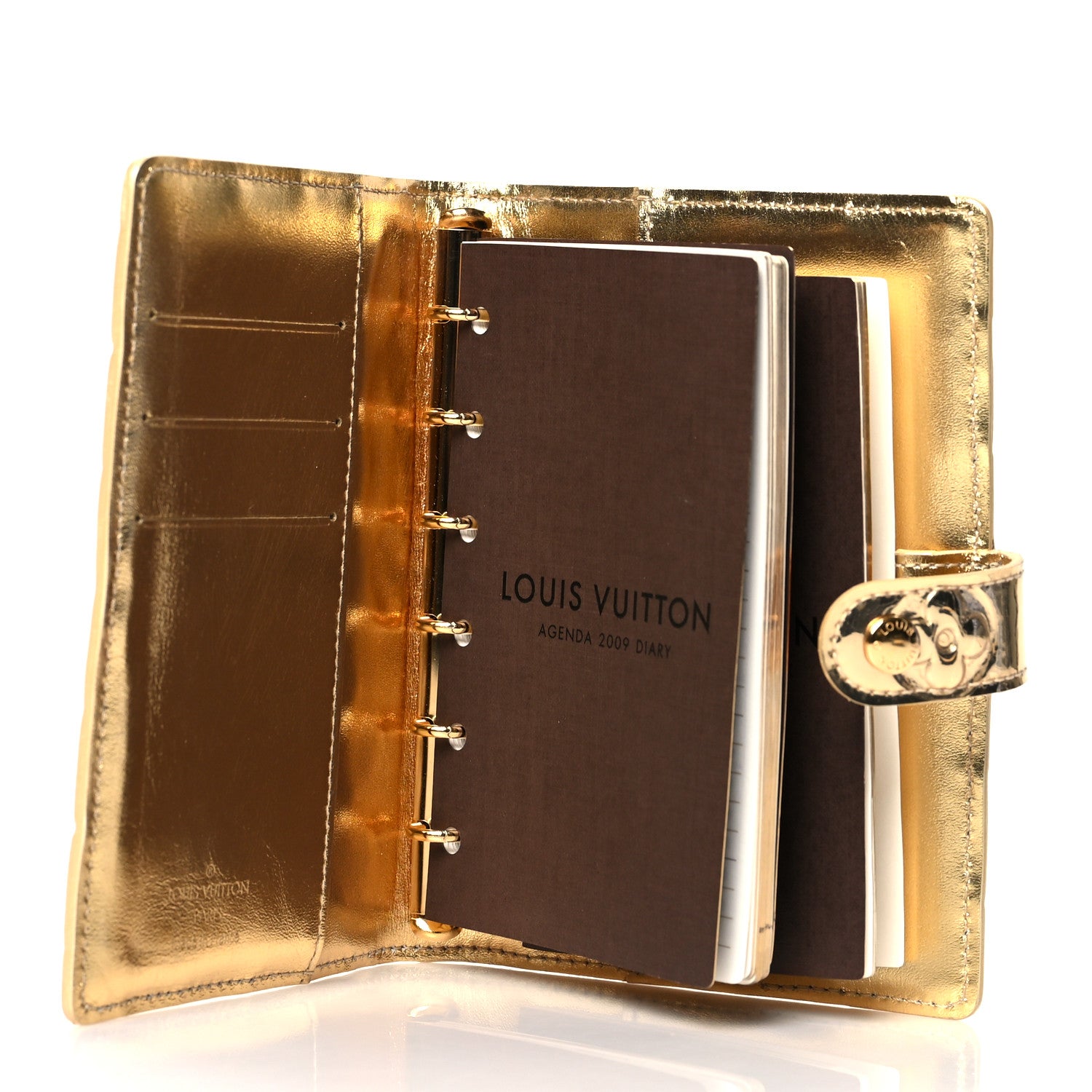 Louis Vuitton Monogram Miroir Small Ring Agenda Gold 5 of 7