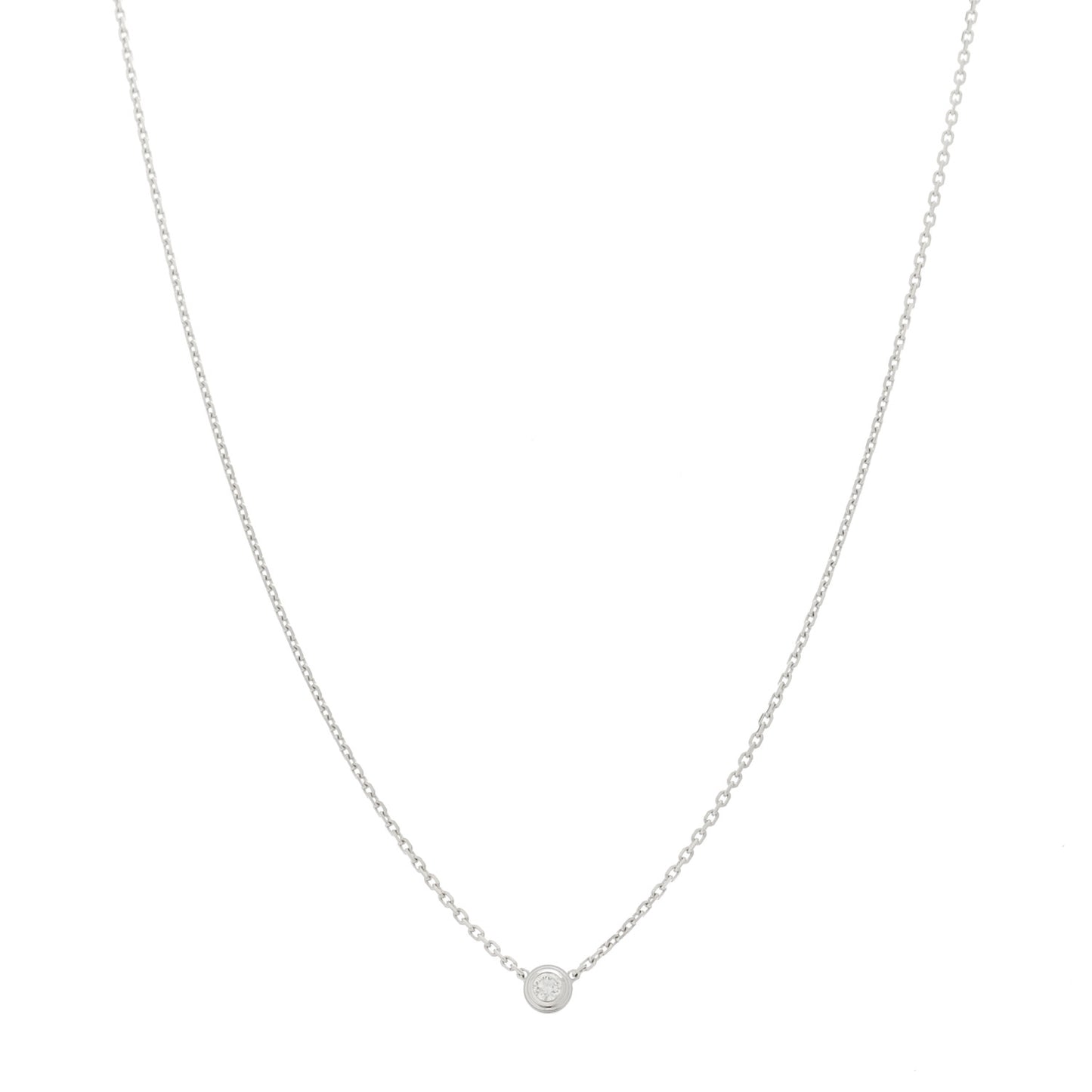 18K White Gold Diamond XS D'Amour Pendant Necklace