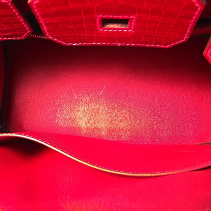 Hermes Shiny Niloticus Crocodile Birkin 30 Braise 8 of 11