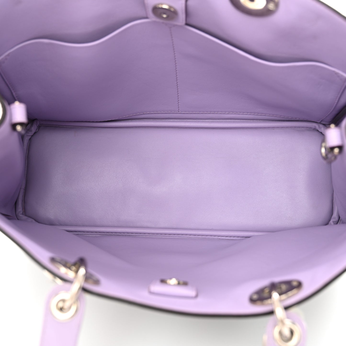 Calfskin Snakeskin Medium Diorissimo Tote Navy Purple Silver