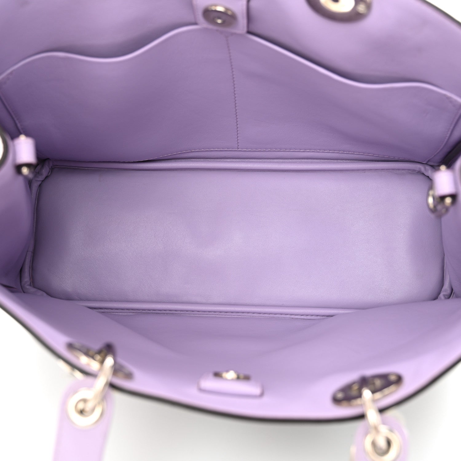 Christian Dior Calfskin Snakeskin Medium Diorissimo Tote Navy Purple Silver 6 of 12