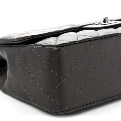 Chanel Lambskin Quilted Jumbo Single Flap  Dark Grey 9 of 10