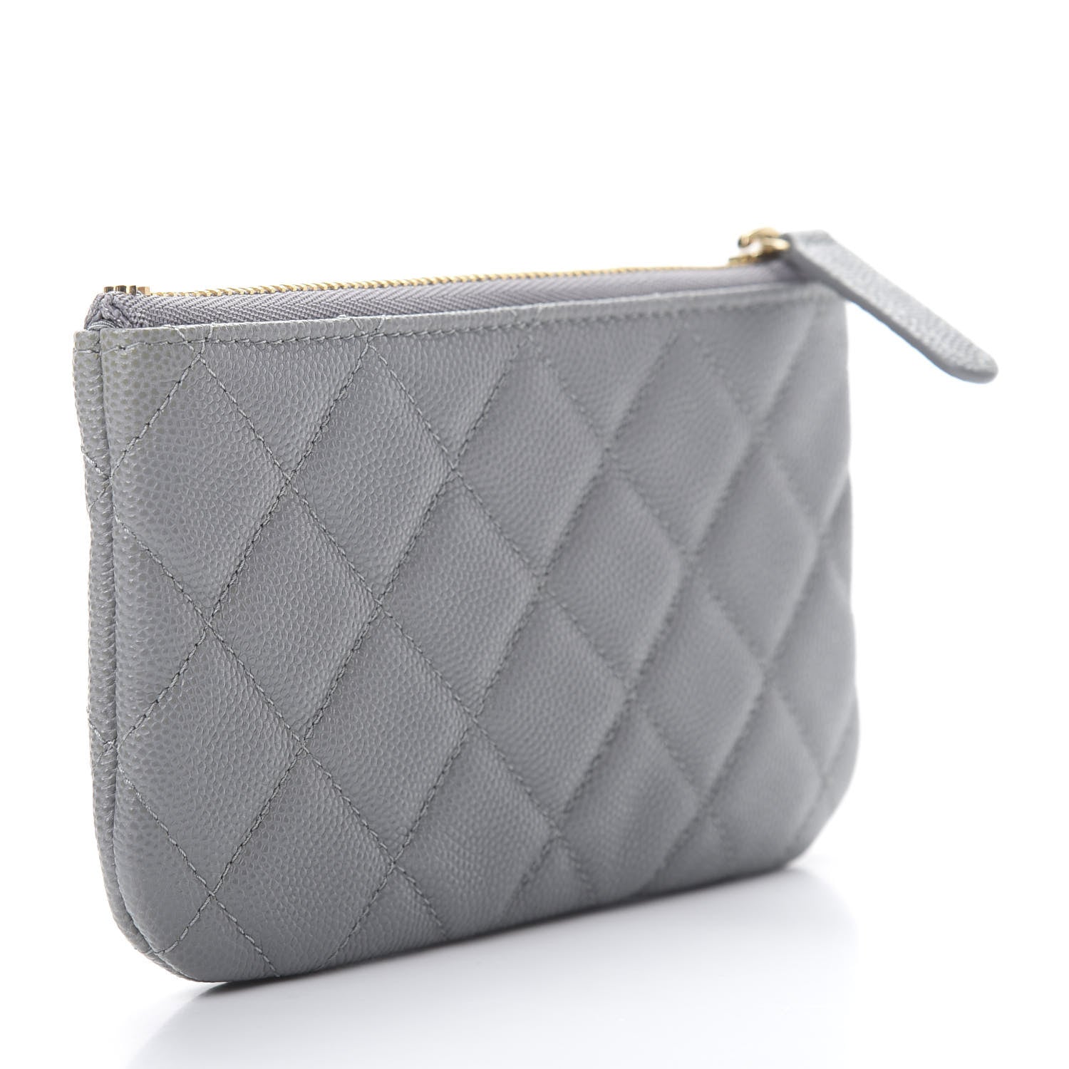 Chanel Caviar Quilted Small Cosmetic Case Grey 3 of 8