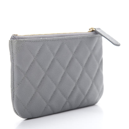 Chanel Caviar Quilted Small Cosmetic Case Grey 3 of 8