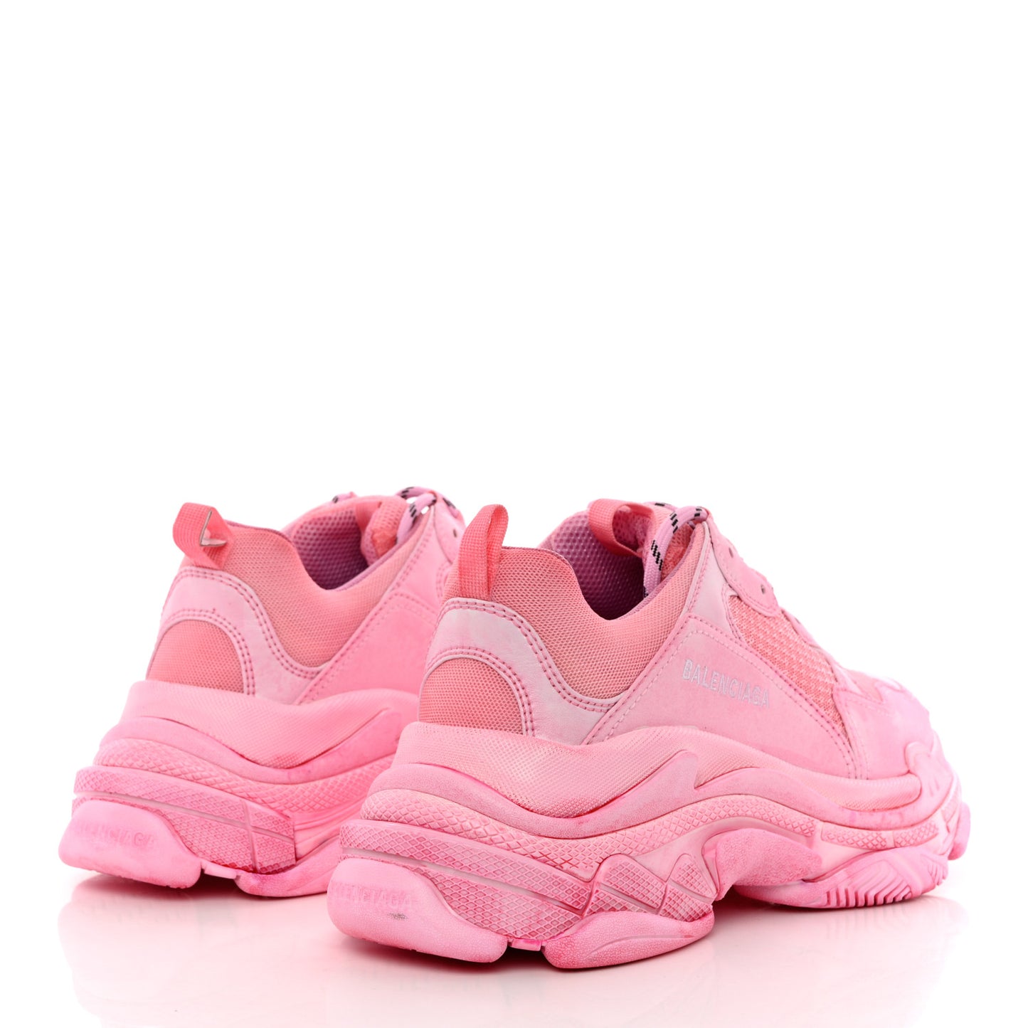 Fabric Mesh Distressed Womens Triple S Sneakers 40 Pink