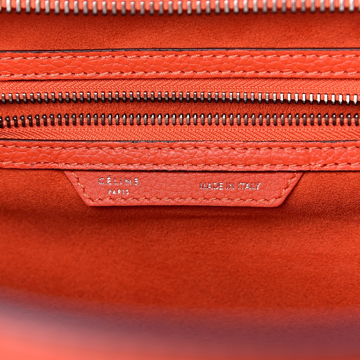 Celine Drummed Calfskin Mini Luggage Vermillion 6 of 10