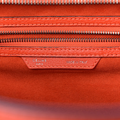 Celine Drummed Calfskin Mini Luggage Vermillion 6 of 10