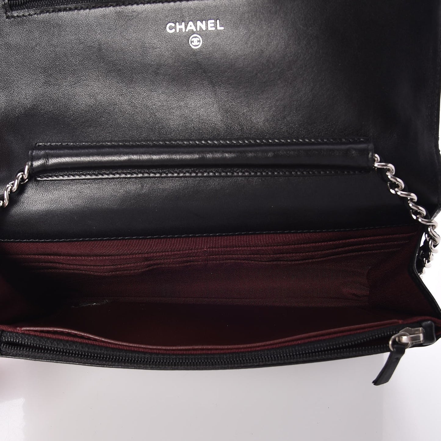 Lambskin Quilted Wallet On Chain WOC Black