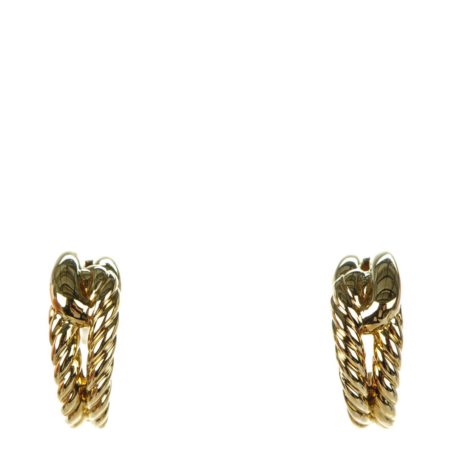 18K Yellow Gold Labyrinth Hoop Earrings