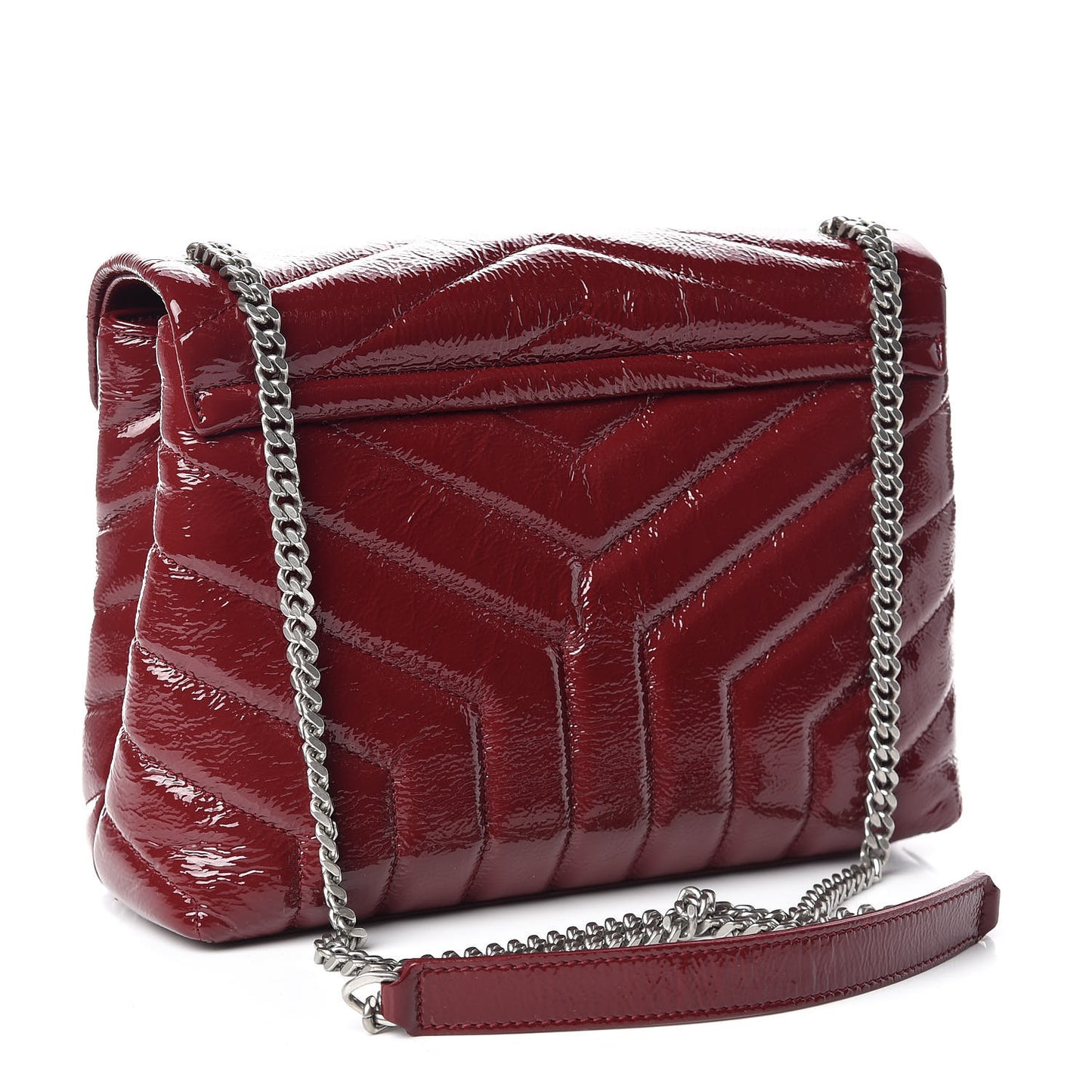 Patent Y Quilted Monogram Small Loulou Chain Satchel Palissandre