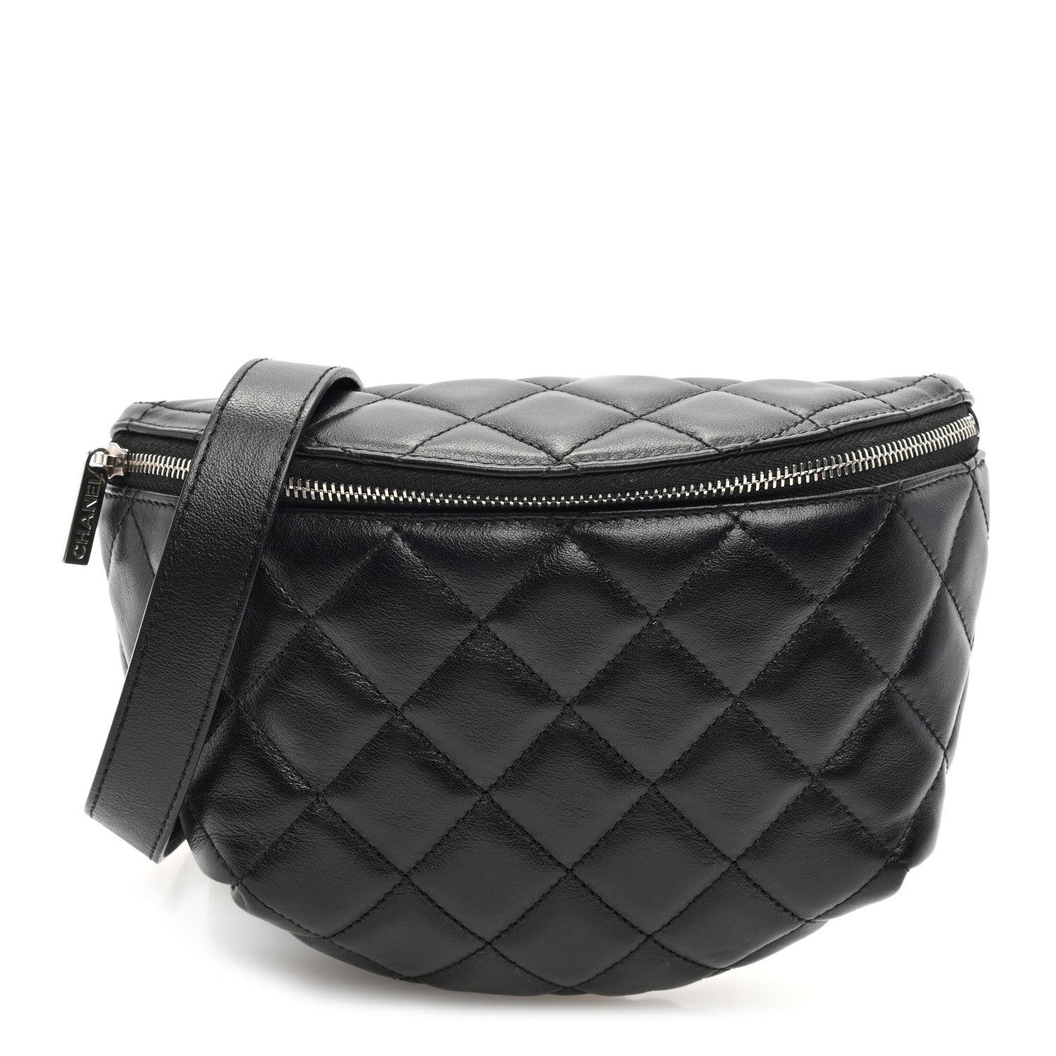 Chanel Lambskin Quilted Waist Belt Bag Black 1 of 10
