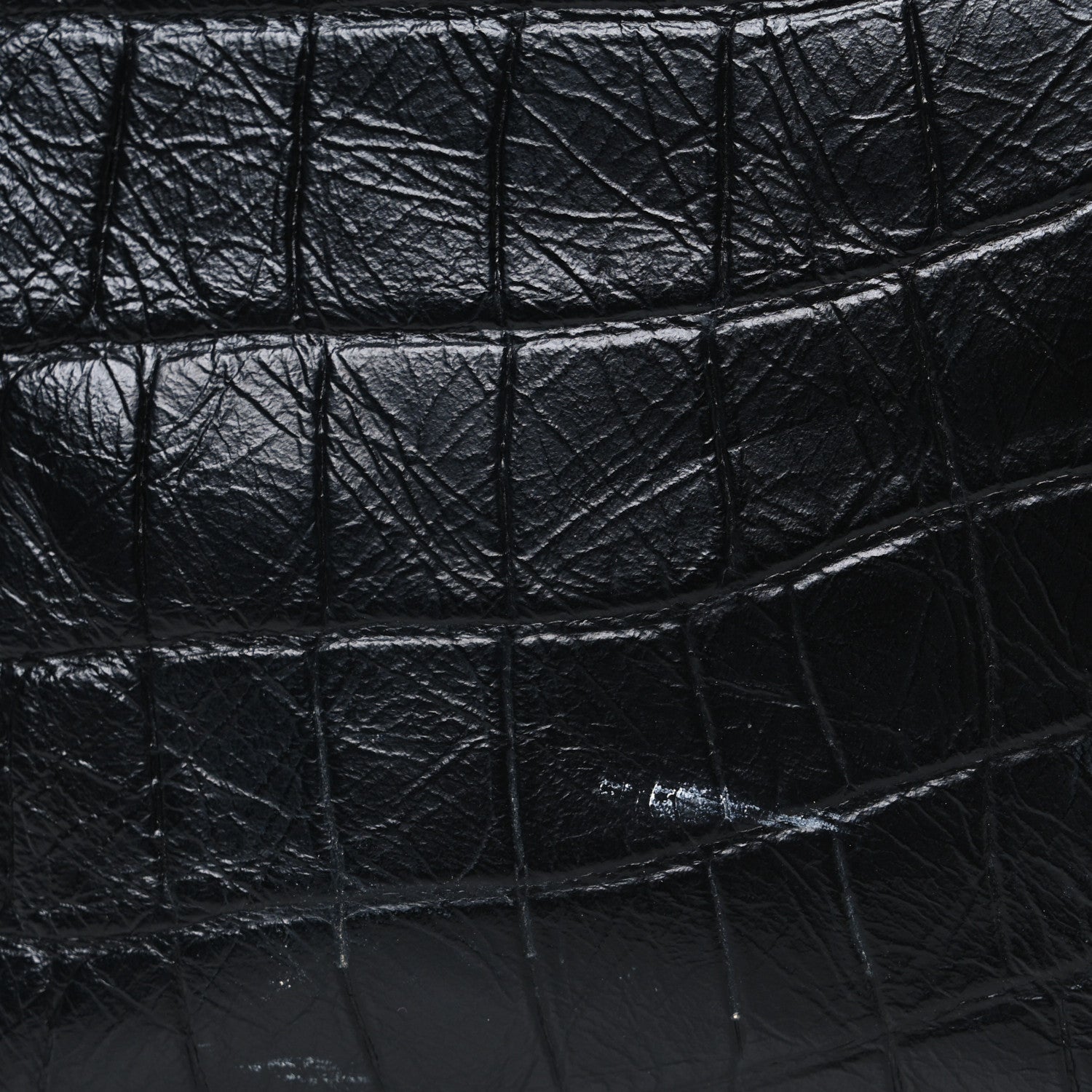 Saint Laurent Calfskin Crocodile Embossed Monogram Medium Niki Shopping Bag Black 11 of 12