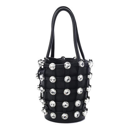 Alexander Wang Calfskin Crystal Embellished Roxy Mini Bucket Bag Black 1 of 3