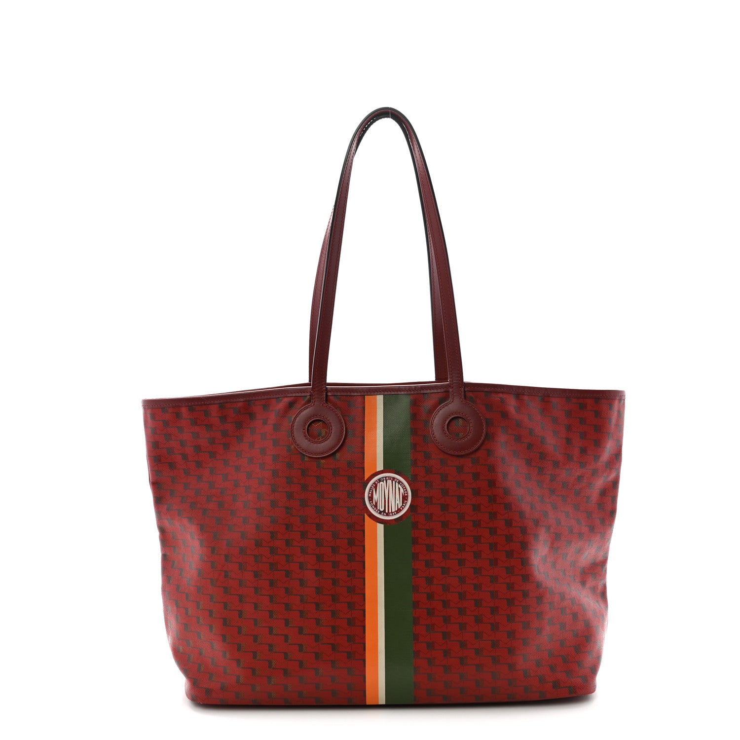 Moynat Grained Calfskin Canvas 1920 Oh! Tote Ruban GM Madder Bronze 1 of 9