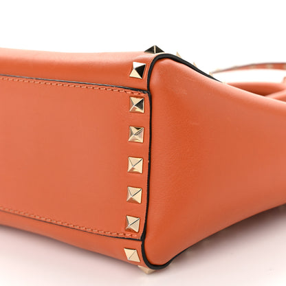 Valentino Garavani Vitello MIni Rockstud Double Handle Tote Orange 9 of 11