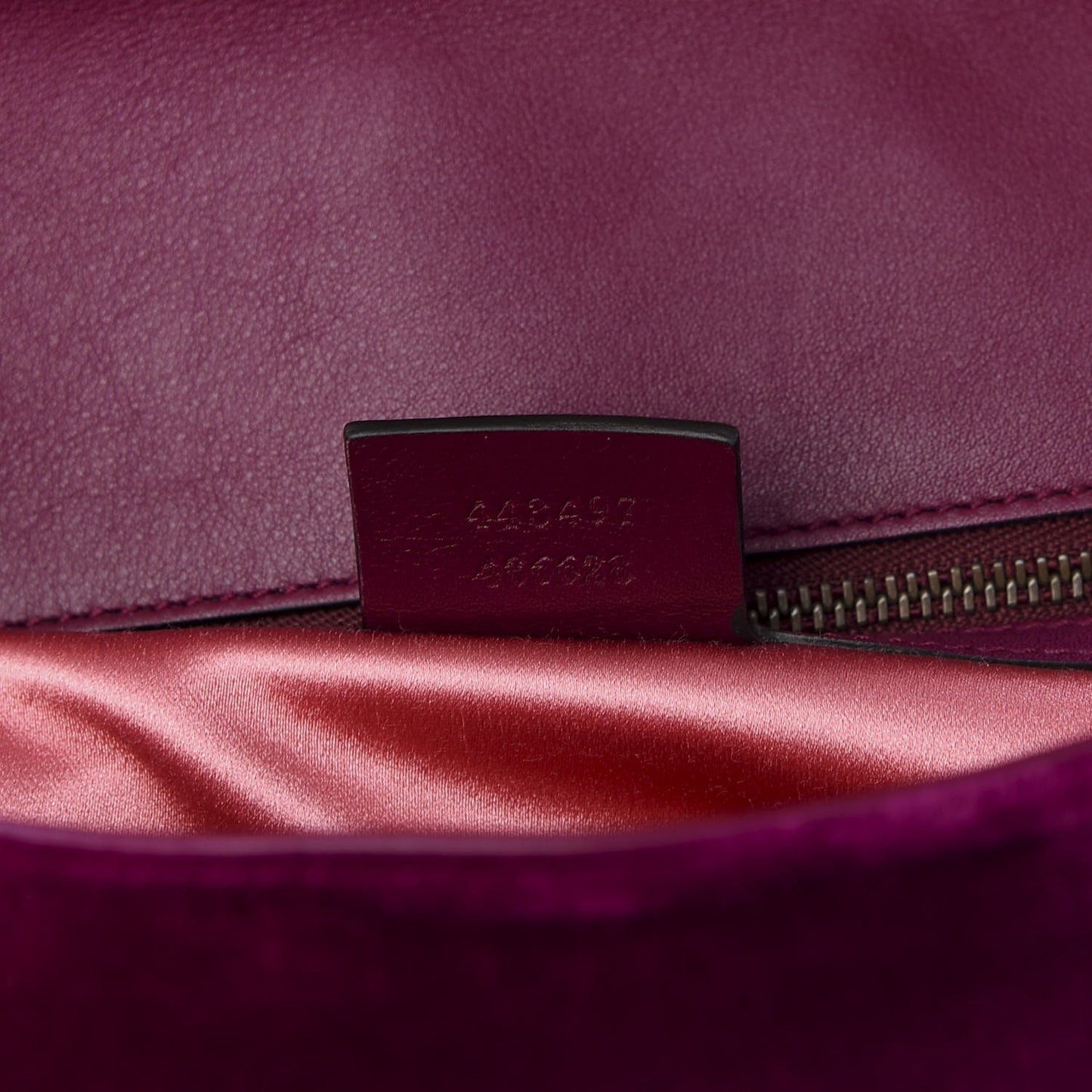 Velvet Matelasse Embroidered Small GG Marmont Shoulder Bag Fuchsia Violet Cyclamen