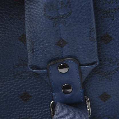MCM Visetos Stark Medium Backpack Navy Blue 13 of 15