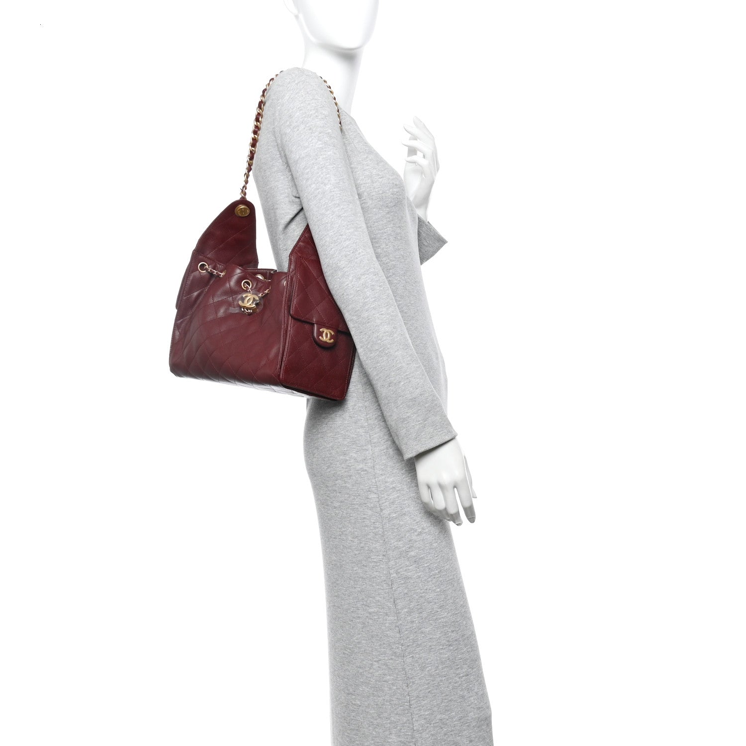 Chanel Caviar Quilted Small Chanel 25 Handbag Burgundy 2 of 10