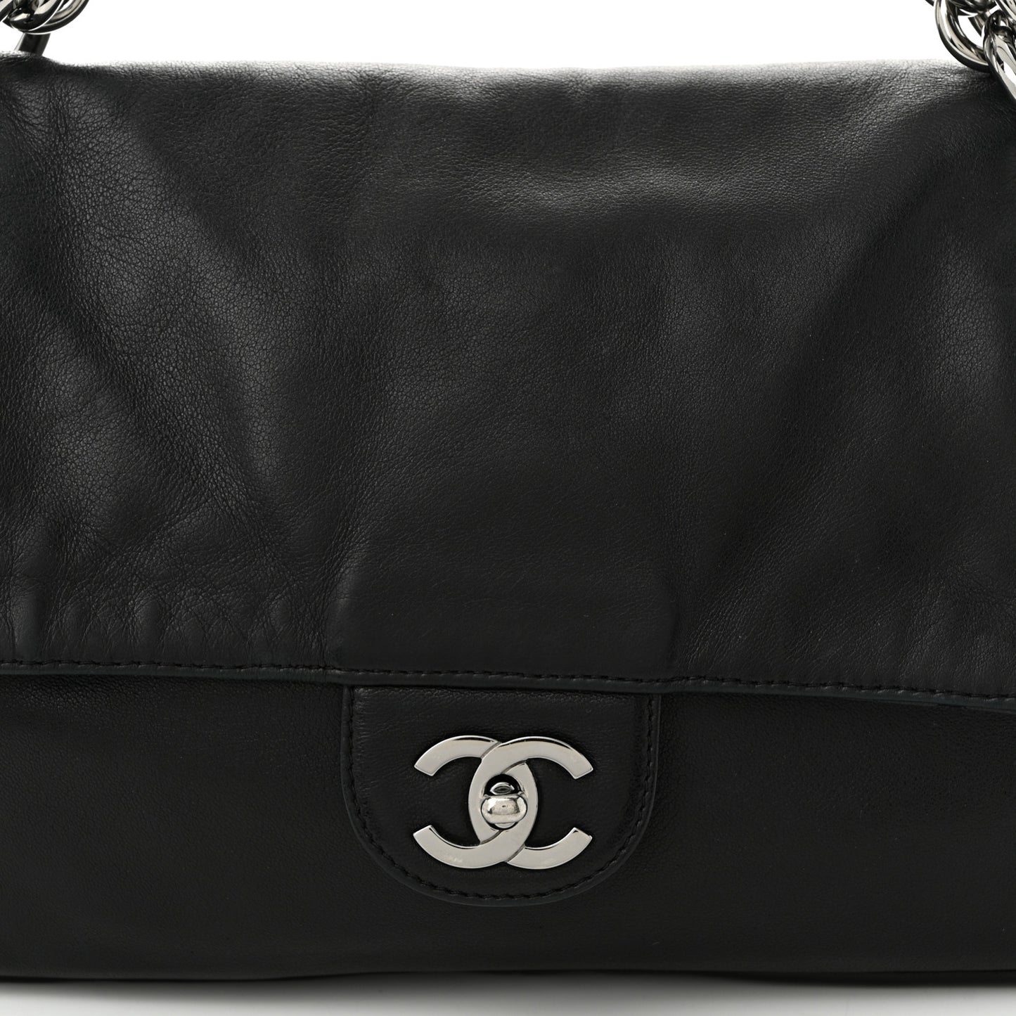 Lambskin Medium Soft and Chain Flap Black
