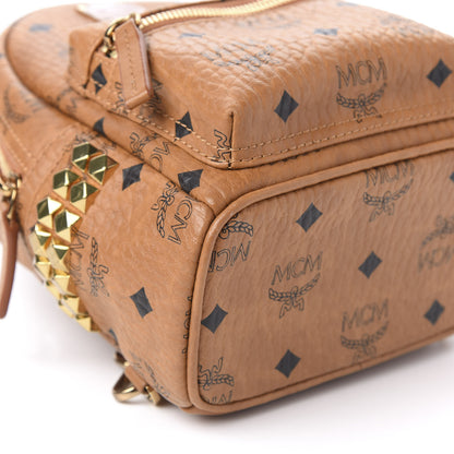 MCM Visetos Side Stud X-Mini Stark Backpack Cognac 5 of 9