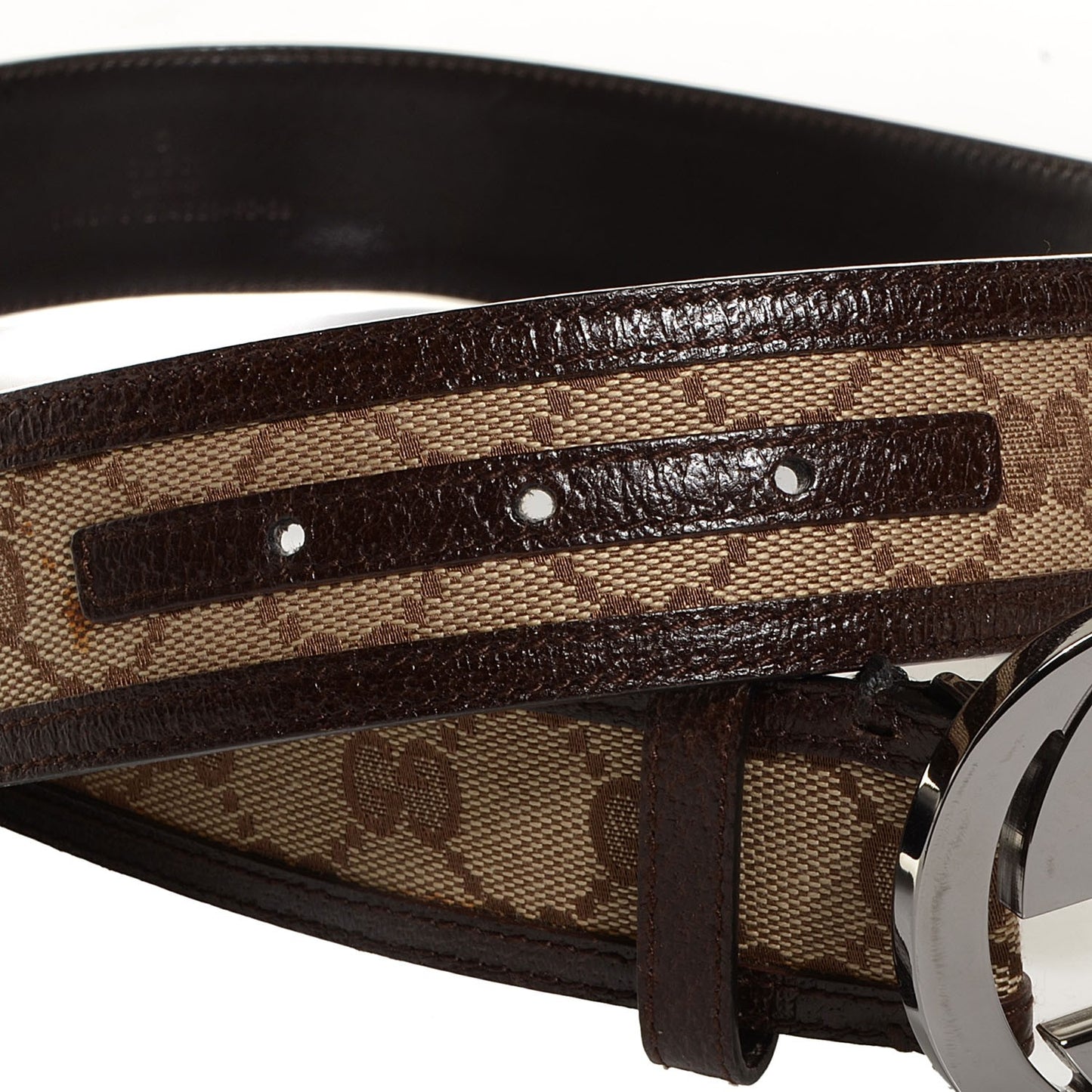 Leather Monogram Interlocking G Belt 90 36 Dark Brown