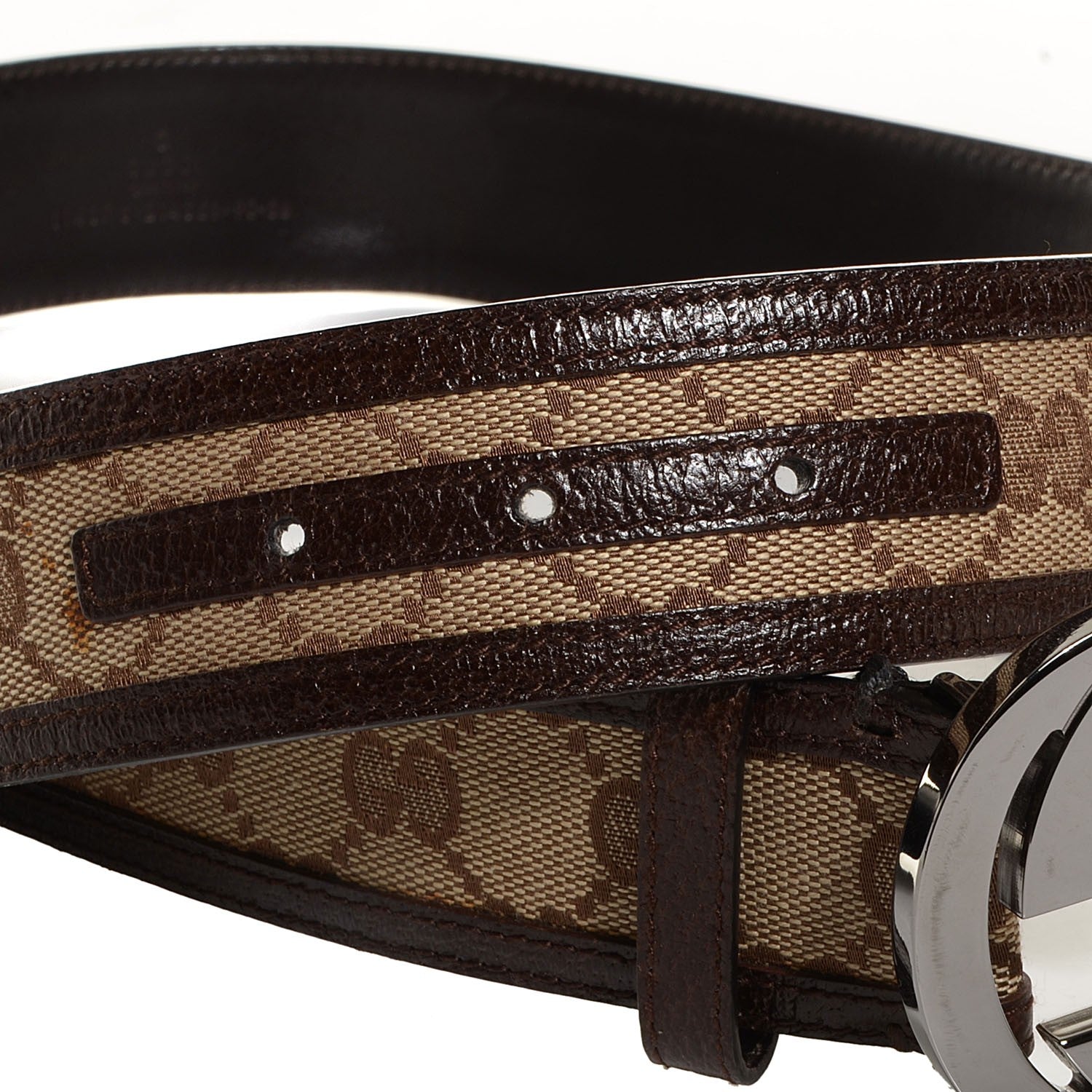 Gucci Leather Monogram Interlocking G Belt 90 36 Dark Brown 4 of 5