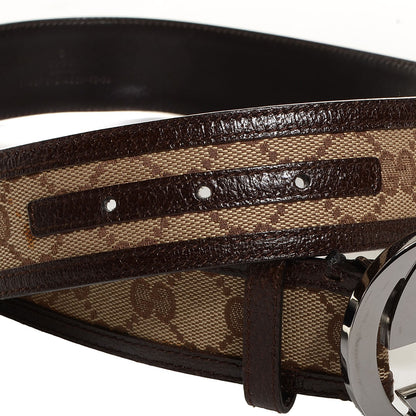Gucci Leather Monogram Interlocking G Belt 90 36 Dark Brown 4 of 5