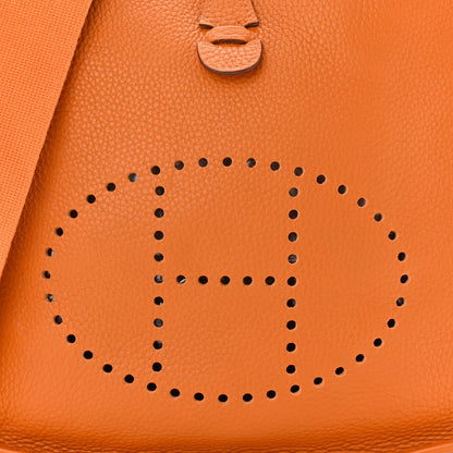 Hermes Taurillon Clemence Evelyne II PM Orange 8 of 11
